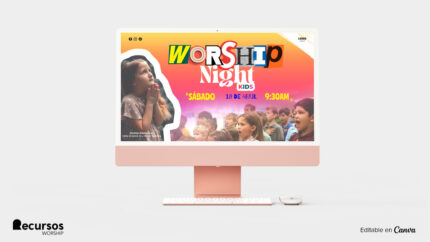 presentación panorámica de plantilla para servicios de iglesia de niños