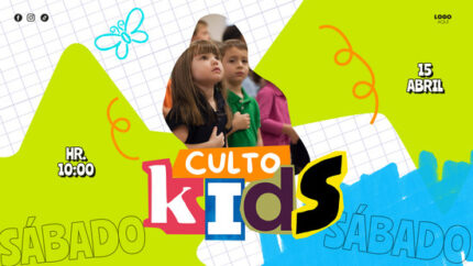 presentación de diapositivas editable para culto de niños con colores vivos