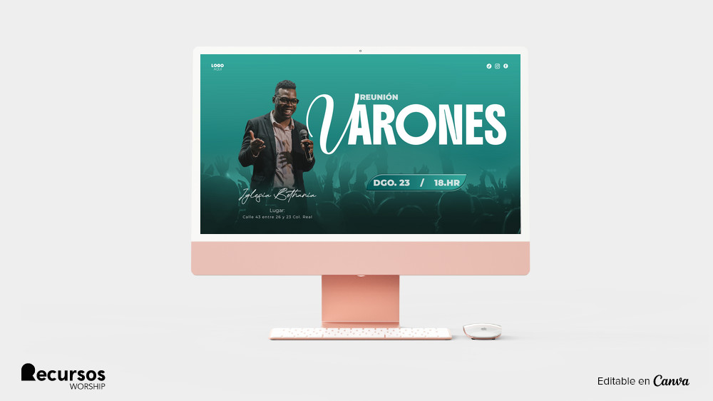 Gráfico de póster para fraternidad de hombres cristianos sobre fondo de color teal.