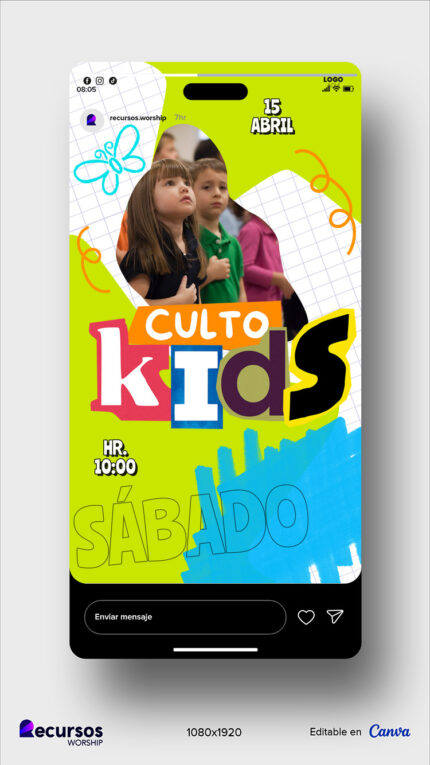 maqueta de diseño creativo para anuncios de escuela dominical en redes sociales
