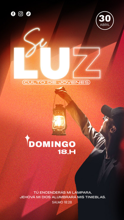 Imagen miniatura de un flyer personalizable para reuniones de jóvenes con estilo glow