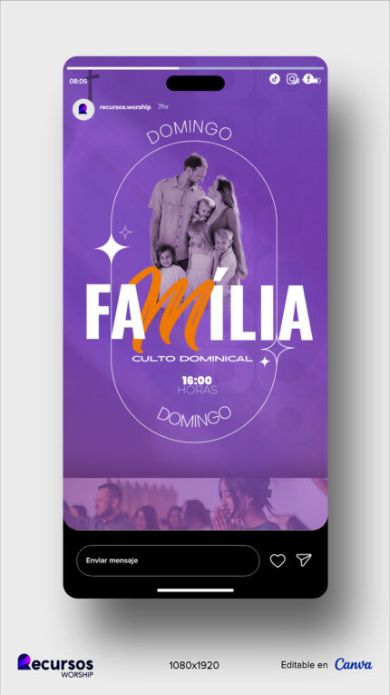 maqueta de diseño para servicios familiares religiosos optimizada para dispositivos móviles