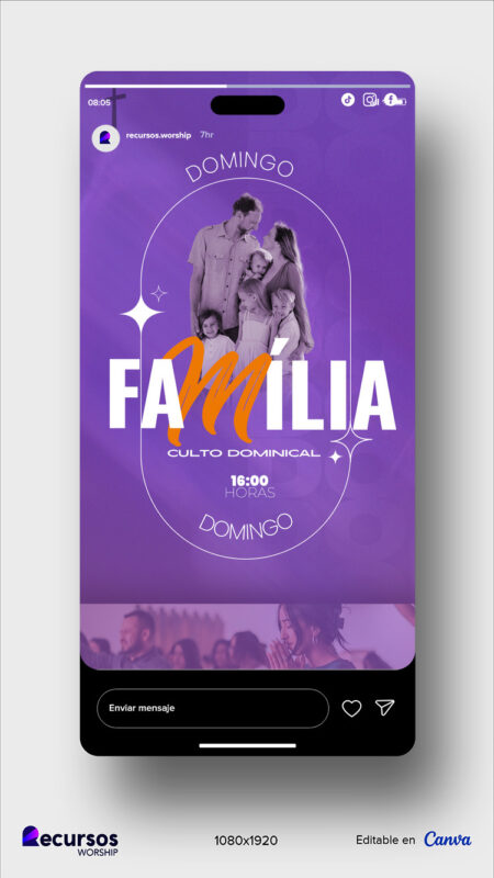 maqueta de diseño para servicios familiares religiosos optimizada para dispositivos móviles