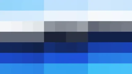 Bloques de píxeles en tonos azul y teal con bandas horizontales, video loop VJ para escenario de iglesia