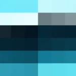 Bloques de píxeles en tonos celeste y teal con bandas horizontales, video loop VJ para escenario de iglesia