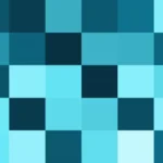Bloques de píxeles en tonos celeste y teal con prisma, video loop VJ para escenario de iglesia