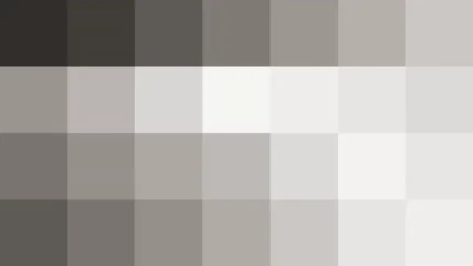 Bloques de píxeles grandes en tonos negro y gris con barrido diagonal, video loop VJ para escenario de iglesia