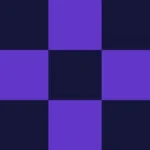 Bloques de píxeles grandes en tonos púrpura y violeta con damero, video loop VJ para escenario de iglesia
