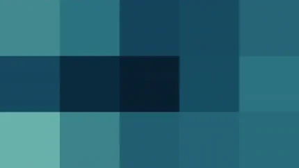 Bloques de píxeles grandes en tonos teal y oscuro con bandas partidas, video loop VJ para escenario de iglesia
