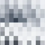 Mosaico de píxeles en tonos azul y cobalto con órbitas, video loop VJ para escenario de iglesia