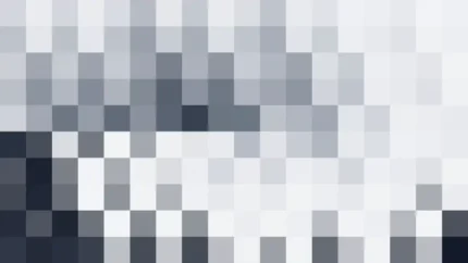 Mosaico de píxeles en tonos azul y cobalto con órbitas, video loop VJ para escenario de iglesia