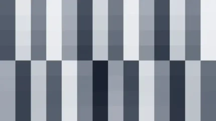 Mosaico de píxeles en tonos azul y cobalto, video loop VJ para escenario de iglesia