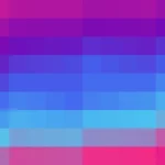 Mosaico de píxeles en tonos magenta y violeta con barrido vertical, video loop VJ para escenario de iglesia