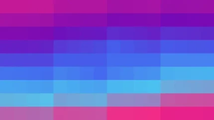 Mosaico de píxeles en tonos magenta y violeta con barrido vertical, video loop VJ para escenario de iglesia