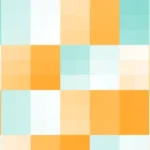 Mosaico de píxeles en tonos naranja y turquesa, video loop VJ para escenario de iglesia
