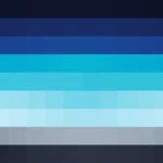 Mosaico de píxeles en tonos teal y azul con bandas horizontales, video loop VJ para escenario de iglesia