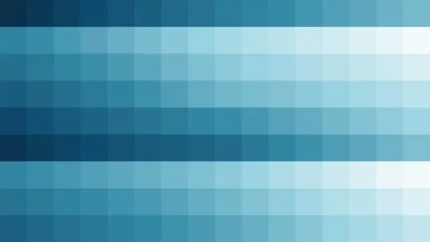 Mosaico de píxeles en tonos teal y oscuro con barrido diagonal, video loop VJ para escenario de iglesia