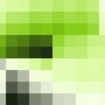 Mosaico de píxeles en tonos verde y oliva con órbitas, video loop VJ para escenario de iglesia
