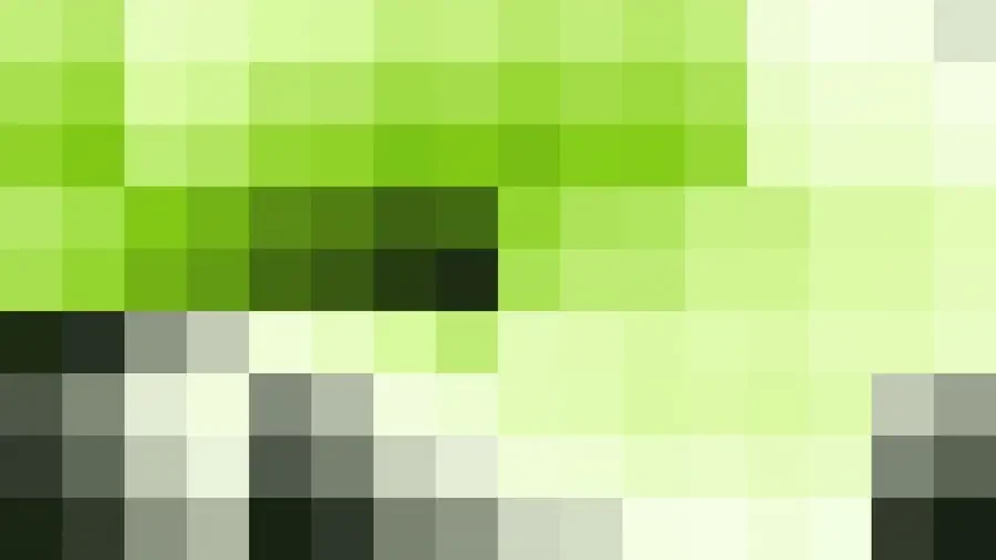 Mosaico de píxeles en tonos verde y oliva con órbitas, video loop VJ para escenario de iglesia