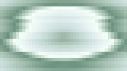 Mosaico denso de píxeles en tonos aguamarina y salvia con ondas concéntricas, video loop VJ para escenario de iglesia