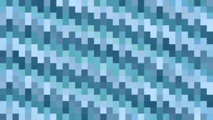 Mosaico denso de píxeles en tonos azul y teal, video loop VJ para escenario de iglesia