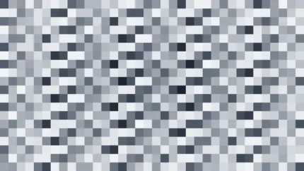 Mosaico denso de píxeles en tonos azul y cobalto con destellos, video loop VJ para escenario de iglesia
