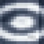 Mosaico denso de píxeles en tonos azul y marino con efecto lente, video loop VJ para escenario de iglesia