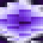 Mosaico denso de píxeles en tonos azul y violeta con rombos, video loop VJ para escenario de iglesia