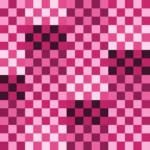 Mosaico denso de píxeles en tonos magenta con damero, video loop VJ para escenario de iglesia