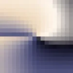 Mosaico denso de píxeles en tonos melocotón y violáceo con molinete, video loop VJ para escenario de iglesia