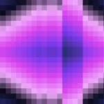 Mosaico denso de píxeles en tonos púrpura y violeta con rombos, video loop VJ para escenario de iglesia