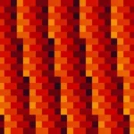 Mosaico denso de píxeles en tonos rojo y amarillo, video loop VJ para escenario de iglesia