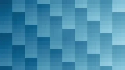 Mosaico denso de píxeles en tonos teal y celeste con barrido diagonal, video loop VJ para escenario de iglesia