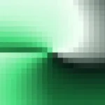 Mosaico denso de píxeles en tonos verde y menta con molinete, video loop VJ para escenario de iglesia