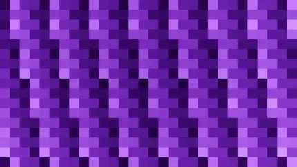 Mosaico denso de píxeles en tonos violeta, video loop VJ para escenario de iglesia
