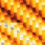 Trama de micro píxeles en tonos amarillo y naranja con prisma, video loop VJ para escenario de iglesia