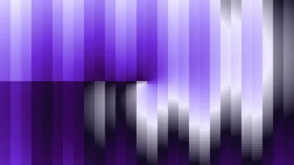 Trama de micro píxeles en tonos azul y violeta con espiral, video loop VJ para escenario de iglesia