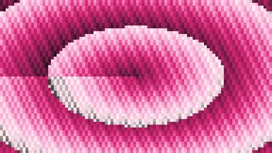 Trama de micro píxeles en tonos magenta con túnel, video loop VJ para escenario de iglesia