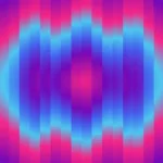 Trama de micro píxeles en tonos magenta y violeta con ondas concéntricas, video loop VJ para escenario de iglesia