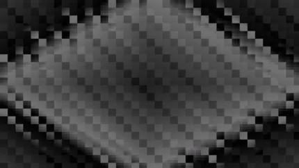 Trama de micro píxeles en tonos negro y gris con rombos, video loop VJ para escenario de iglesia
