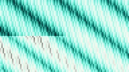 Trama de micro píxeles en tonos turquesa con prisma, video loop VJ para escenario de iglesia