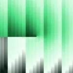 Trama de micro píxeles en tonos verde y menta con órbitas, video loop VJ para escenario de iglesia