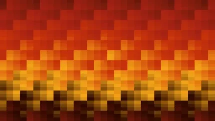 Trama fina de píxeles en tonos amarillo y rojo con barrido vertical, video loop VJ para escenario de iglesia
