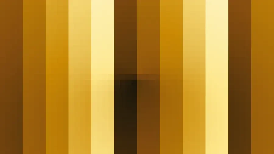 Trama fina de píxeles en tonos amarillo y terracota con mosaico parpadeante, video loop VJ para escenario de iglesia