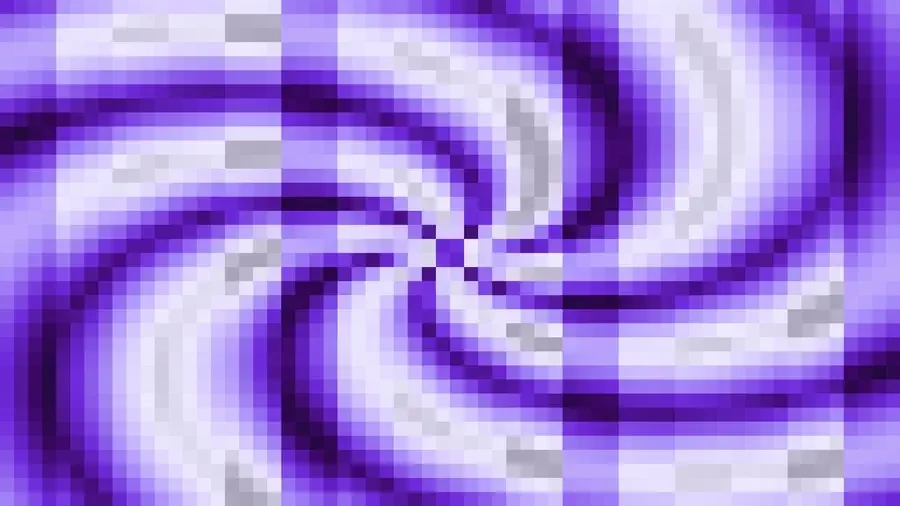 Trama fina de píxeles en tonos azul y violeta con caleidoscopio, video loop VJ para escenario de iglesia