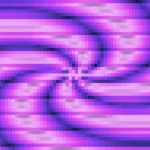 Trama fina de píxeles en tonos púrpura y violeta con caleidoscopio, video loop VJ para escenario de iglesia