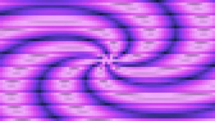 Trama fina de píxeles en tonos púrpura y violeta con caleidoscopio, video loop VJ para escenario de iglesia