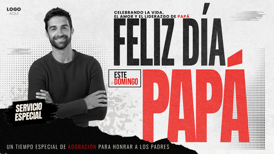 recurso visual panorámico para pantallas de iglesia con motivo del día del padre