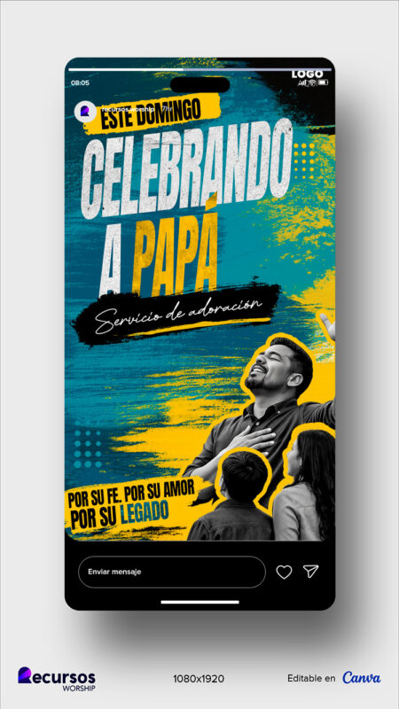 maqueta de publicación vertical para celebrar el día del padre