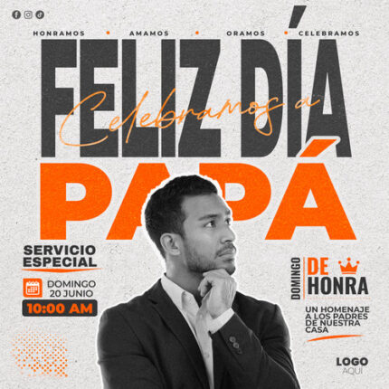 Plantilla de servicio del Día del Padre grunge para eventos especiales